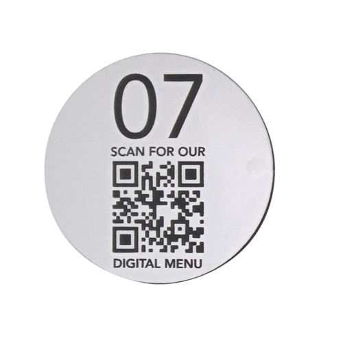 Silver Adhesive Round QR Table Number 6cm (Box of 10)