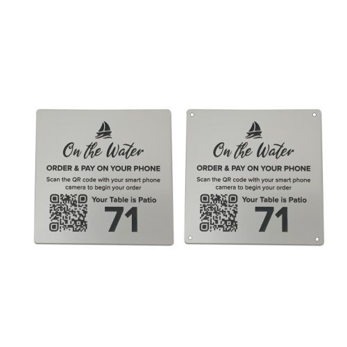 Silver Two Hole Square QR Table Number 10cm (Box of 10)