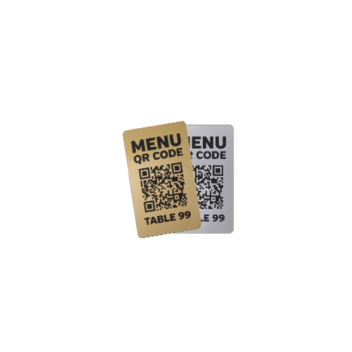Silver Adhesive Rectangle QR Table Number 6cm (Box of 10)