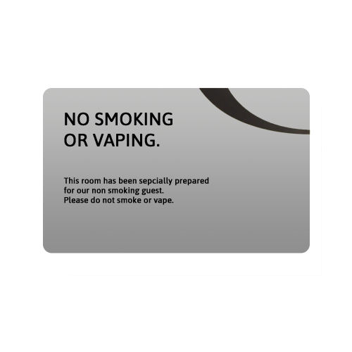 Silver No Smoking/Vaping Tent Notice 10 x 7cm (Box of 5)