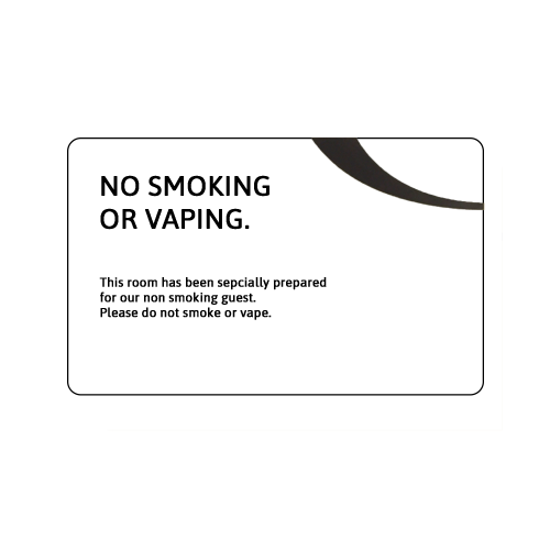 White No Smoking/Vaping Tent Notice 10 x 7cm (Box of 5)