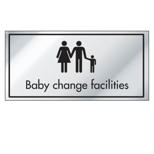 Metal Adhesive Baby Changing Sign 20 x 10cm (Box of 5)