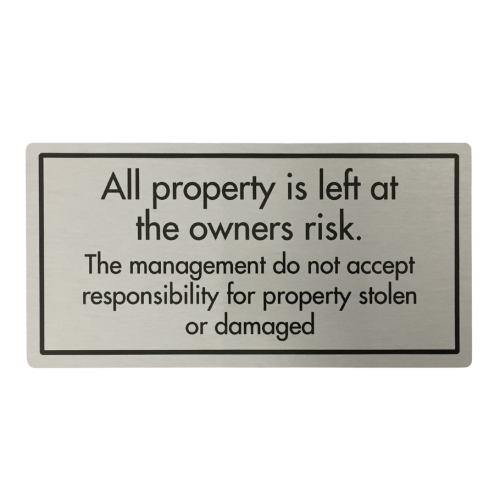 Metal Adhesive Property Left Sign 20 x 10cm (Box of 5)