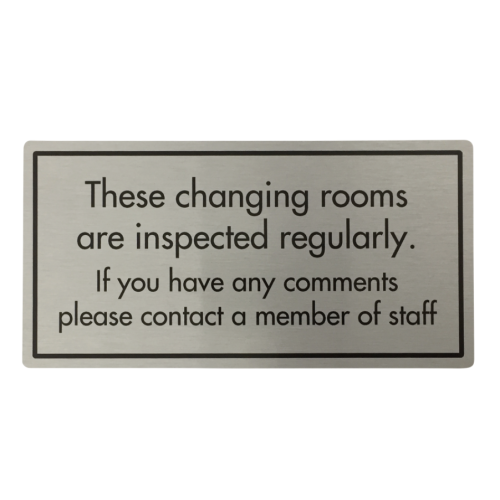 Changing Rooms Inspected Regulary Sign 20 x 10cm (Box of 5)