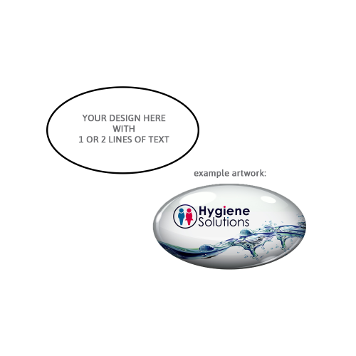 Pin Style Oval Name Badge 8 x 4cm