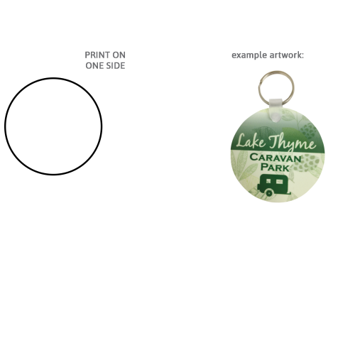 Circle One Side Print Acrylic Key Fob 6cm