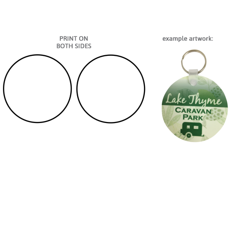 Circle Two Side Print Acrylic Key Fob 6cm