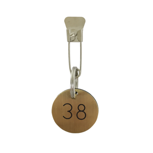 Circle Metal Fishtail Pin Key Ring 4cm - Gold