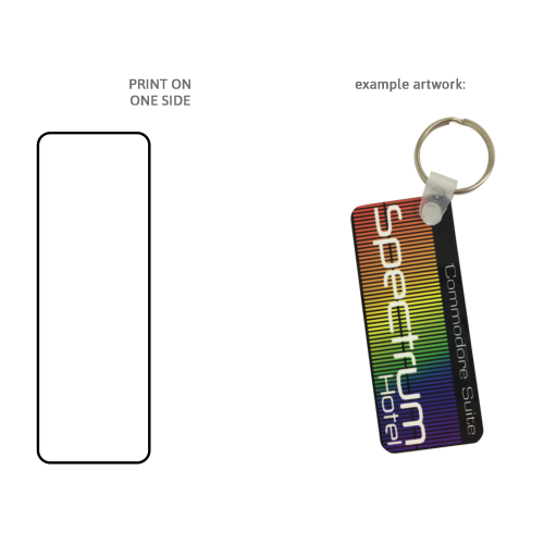 Rectangle One Side Print Acrylic Key Fob 8 x 3cm