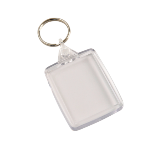 Rectangular Clear Acrylic Photo Key Ring 4 x 5cm (Box of 50)