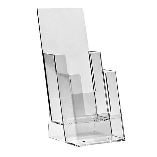 Acrylic 1/3 A4 2 Layer Stacked Holder 27 x 12cm (Box of 5)