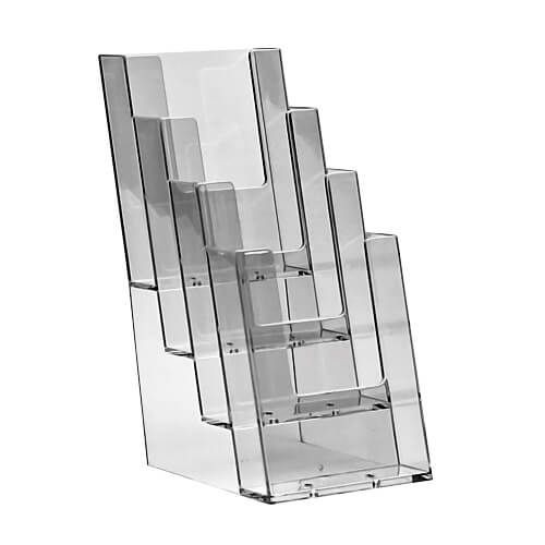 Acrylic 1/3 A4 4 Layer Stacked Holder 27 x 15cm (Box of 5)