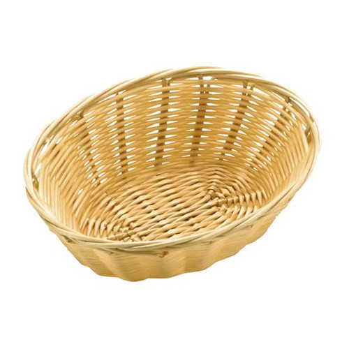 Oval Poly Rattan Basket (H7 x W18 x D13cm)