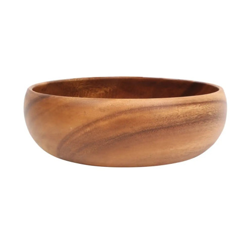 Wooden Acacia Large Round Bowl (H8 x D26 x W26cm)