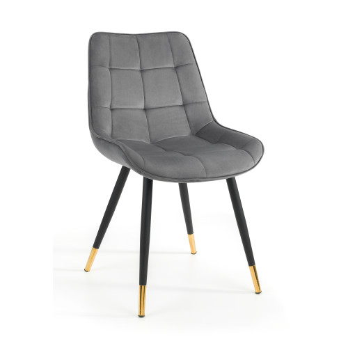 Hadid Grey Velvet Dining Chair (D60 x W50 x H85)