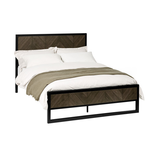 Harrison Black Wood Herringbone Beds