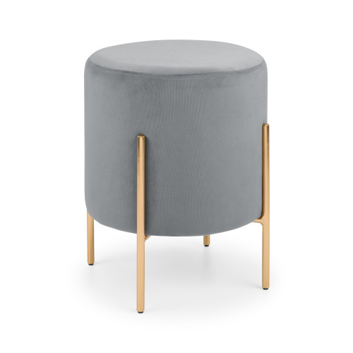 Harrogate Grey Velvet Stool (D51 x W42 x H)