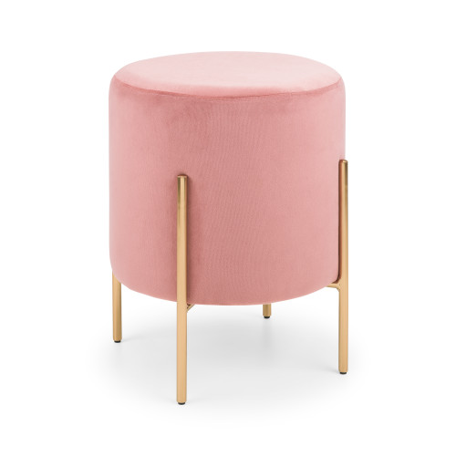 Harrogate Dusky Pink Velvet Stool (D51 x W42 x H)