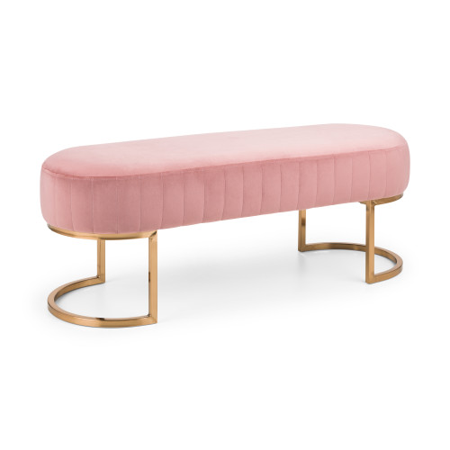 Harrogate Dusky Pink Velvet Bench (D43 x W118 x H44)