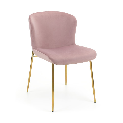 Set of 2 Harper Dusky Pink Velvet Dining Chairs (D49 x W60 x H81)