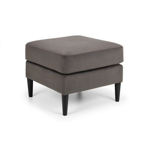 Hayward Charcoal Grey Velvet Fabric with a Black Leg Finish Ottoman  (D67 x W67 x H52)