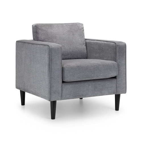 Hayward Grey Chenille Chair (D89 x W86 x H86cm)