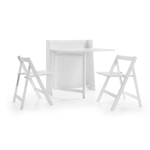 Helsinki White Compact Dining Set (D87 x W80 x H90cm)