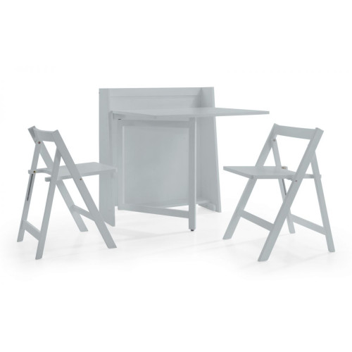 Helsinki Light Grey Compact Dining Set (D87 x W80 x H90cm)