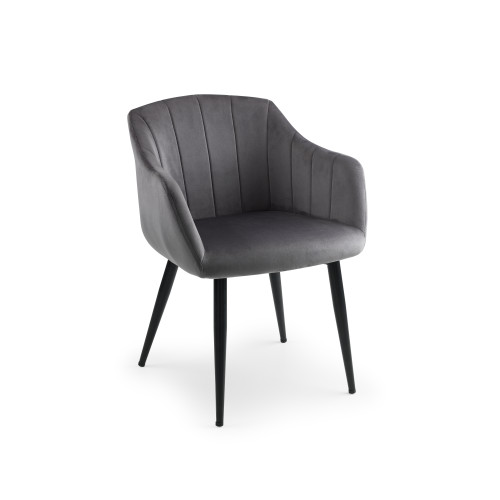 Hobart Grey Velvet Dining Chair  (D58 x W61 x H82)