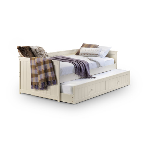 Jessica Stone White Pull Out Bed - Two Single (D198 x W98 x H80cm)