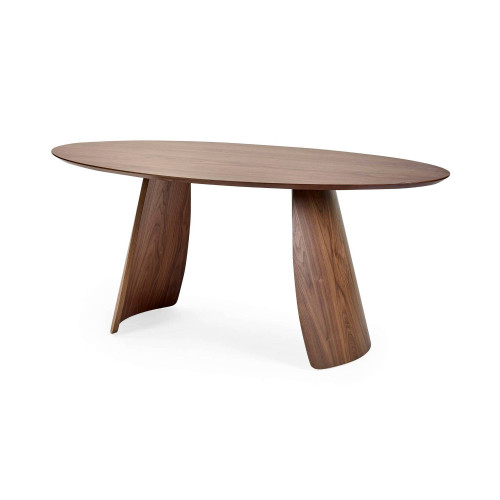 Julius Walnut Effect Oval Dining Table (H76 x W180 x D90cm)