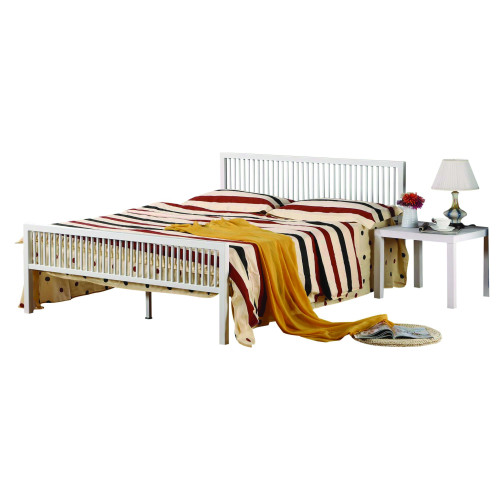 Kara White Metal Bed - Double (D200 x W138 x H107cm)