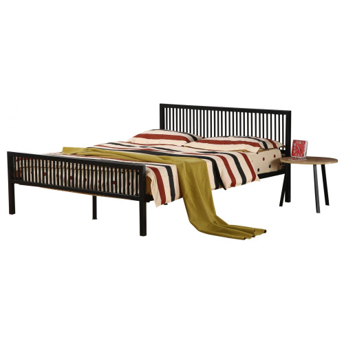 Kara Black Metal Bed - Double (D200 x W138 x H107cm)