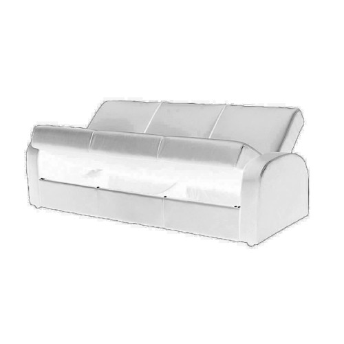 Kim White Faux Leather Sofa Bed (D90 x W 203 x H87cm)