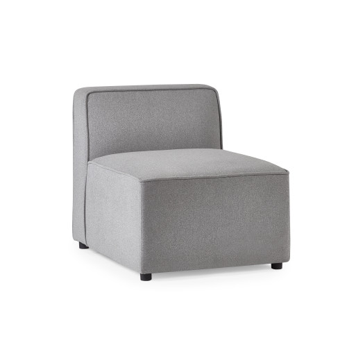 Largo Combination Grey Linen with a Black Leg Finish Single Seat Section (D70 x W93 x H73)