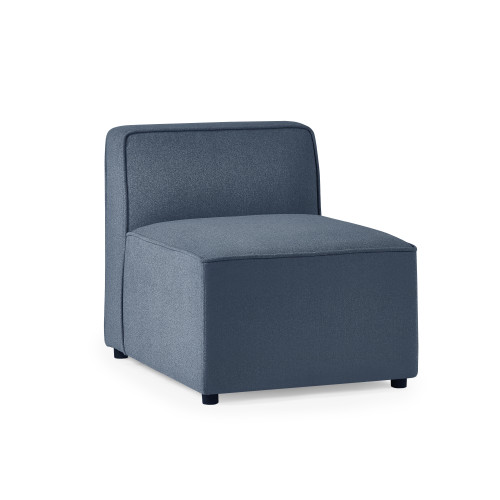 Lago Combination Blue Linen with  a Black Leg Finish Single Seat Section (D70 x W93 x H73)