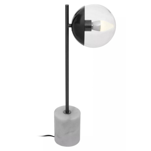 Revive Black Metal and Marble Base Table Lamp (H55.5 x W22 x D15cm)