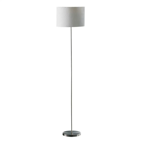 Stainless Steel Floor Lamp & Grey Waffle Effect Shade (D36 x W36 x H158cmÂ )
