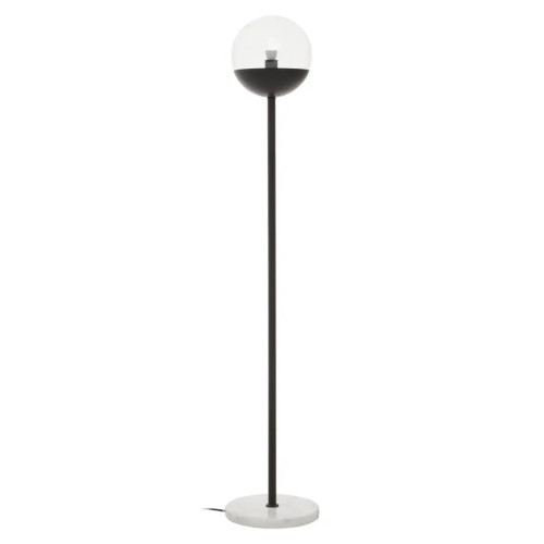 Revive Black Metal and Marble Base Floor Lamp (H157 x W27 x D27cm)