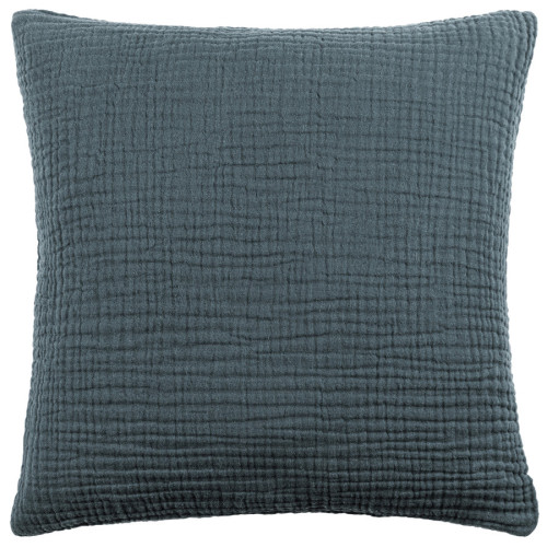 Yard Lark Muslin Crinkle Cotton Polyester Filled Cushion 45 x 45cm - Dusk