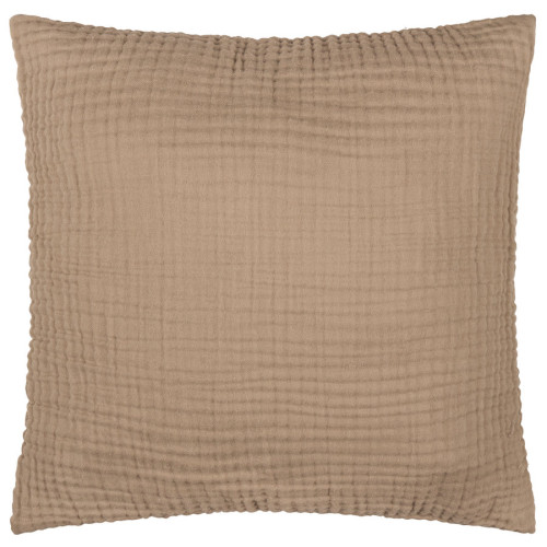 Yard Lark Muslin Crinkle Cotton Polyester Filled Cushion 45 x 45cm - Mole