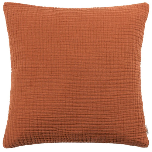 Yard Lark Muslin Crinkle Cotton Polyester Filled Cushion 45 x 45cm - Pecan