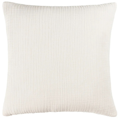 Yard Lark Muslin Crinkle Cotton Polyester Filled Cushion 45 x 45cm - White