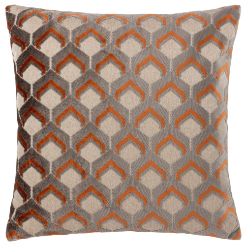 Paoletti Ledbury Polyester Filled Cushion 45 x 45cm - Ginger/Grey