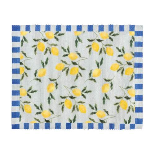 Set of 4 Furn Lemons Blue Polyester Placemats