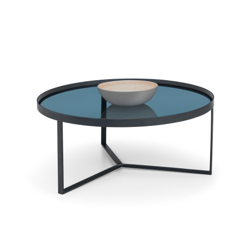 Loft Black Metal and Smoked Glass Coffee Table (D40 x W40 x H90cm)