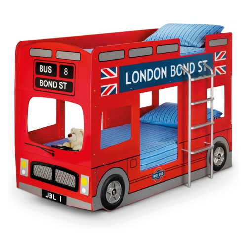 London Red Bus Bunk Bed - Two Singles (D108 x W200 x H136cm)