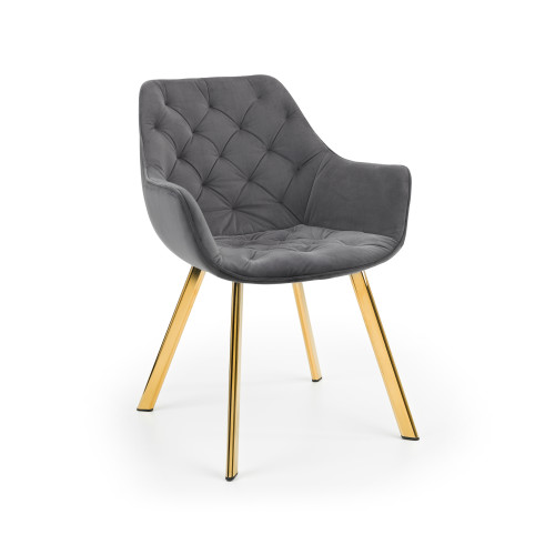 Lorenzo Grey Velvet Dining Chair (D77 x W59 x H81)
