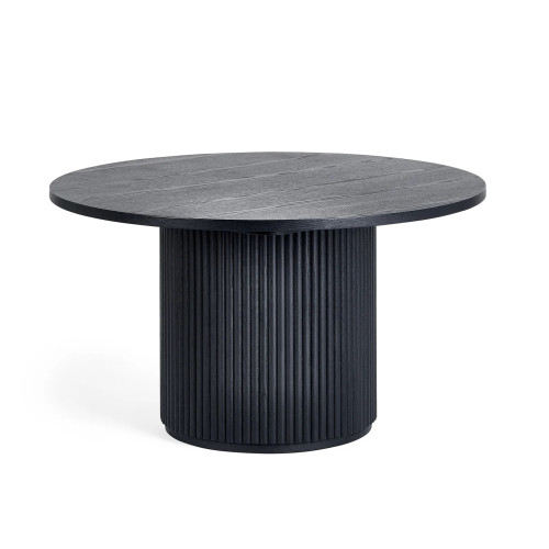 Louis Black Fluted Round Coffee Table (D80 x W80 x H45.5cm)
