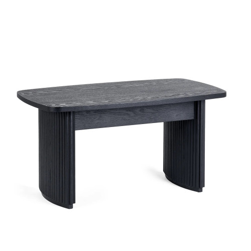 Louis Black Fluted Compact Coffee Table (D50 x W90 x H40cm)